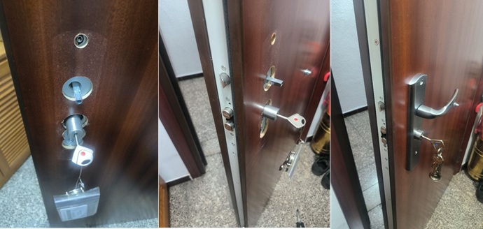Sustitución cilindro Fichet 787 en puerta acorazada Foxeo en Mataró tras robo de llaves.