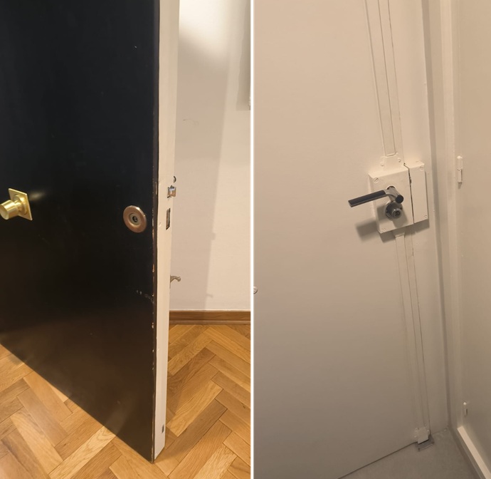 Instalamos cilindro con sistema de seguridad Fichet para puerta en barcelona